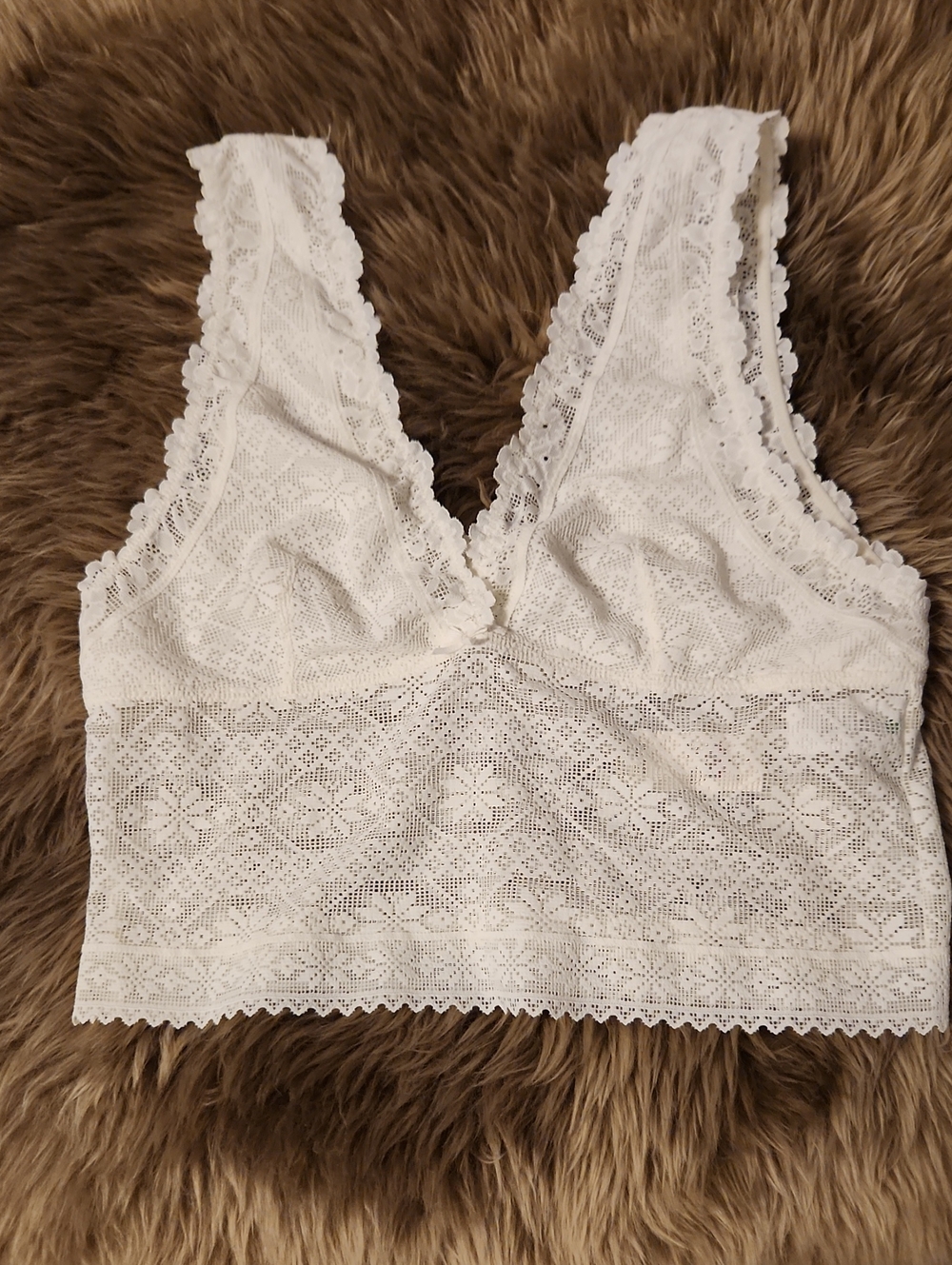 NWT Aerie White Lace Crop Tank Top